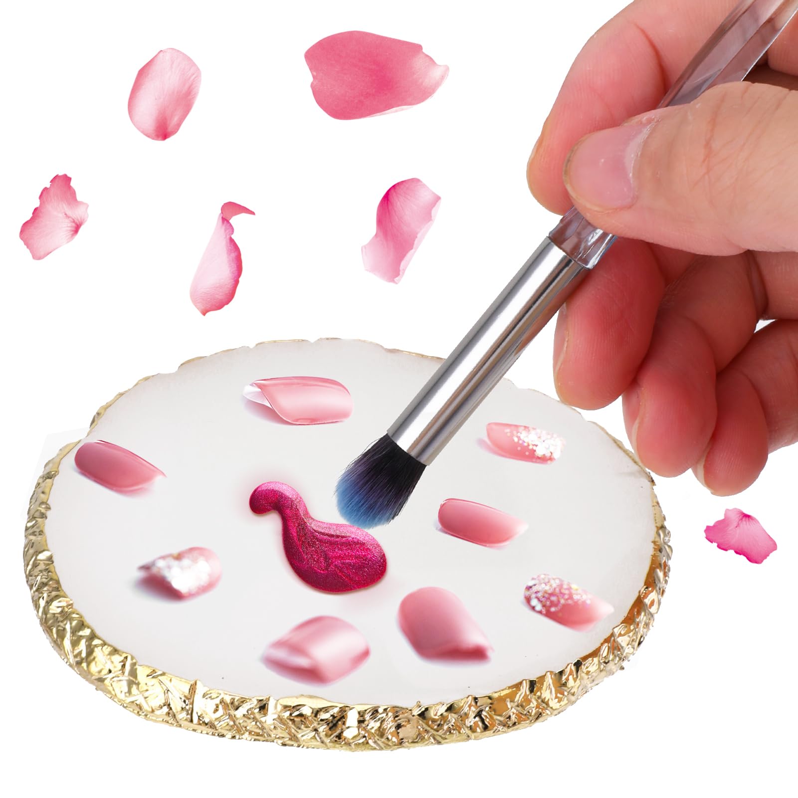 Ouligay paleta para arte de uñas y maquillaje, mezcla colores fácilmente.