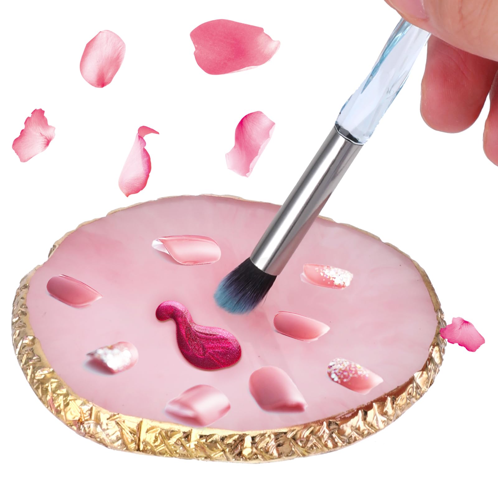 Ouligay, paleta de maquillaje en rosa para bases y pigmentos con precisión.