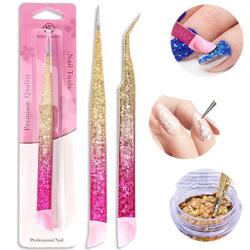 Pinzas Ouligay con punta curva para detalles en uñas