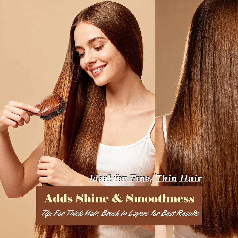 Mango de madera natural curvado de OUMIGIZ, agarre cómodo y tacto cálido.