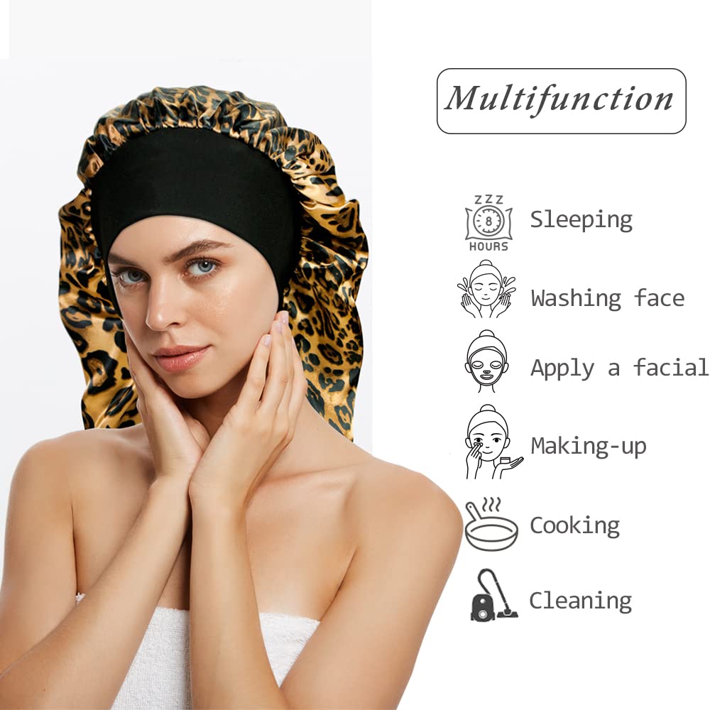 Bonnet satin floral de Oumrote, protege rizos y humecta sin frizz