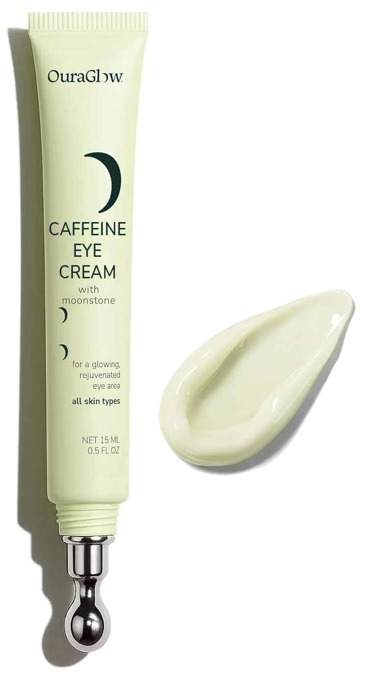 Ouraglow crema de ojos con cafeína y aplicador frío para desinflamar bolsas.