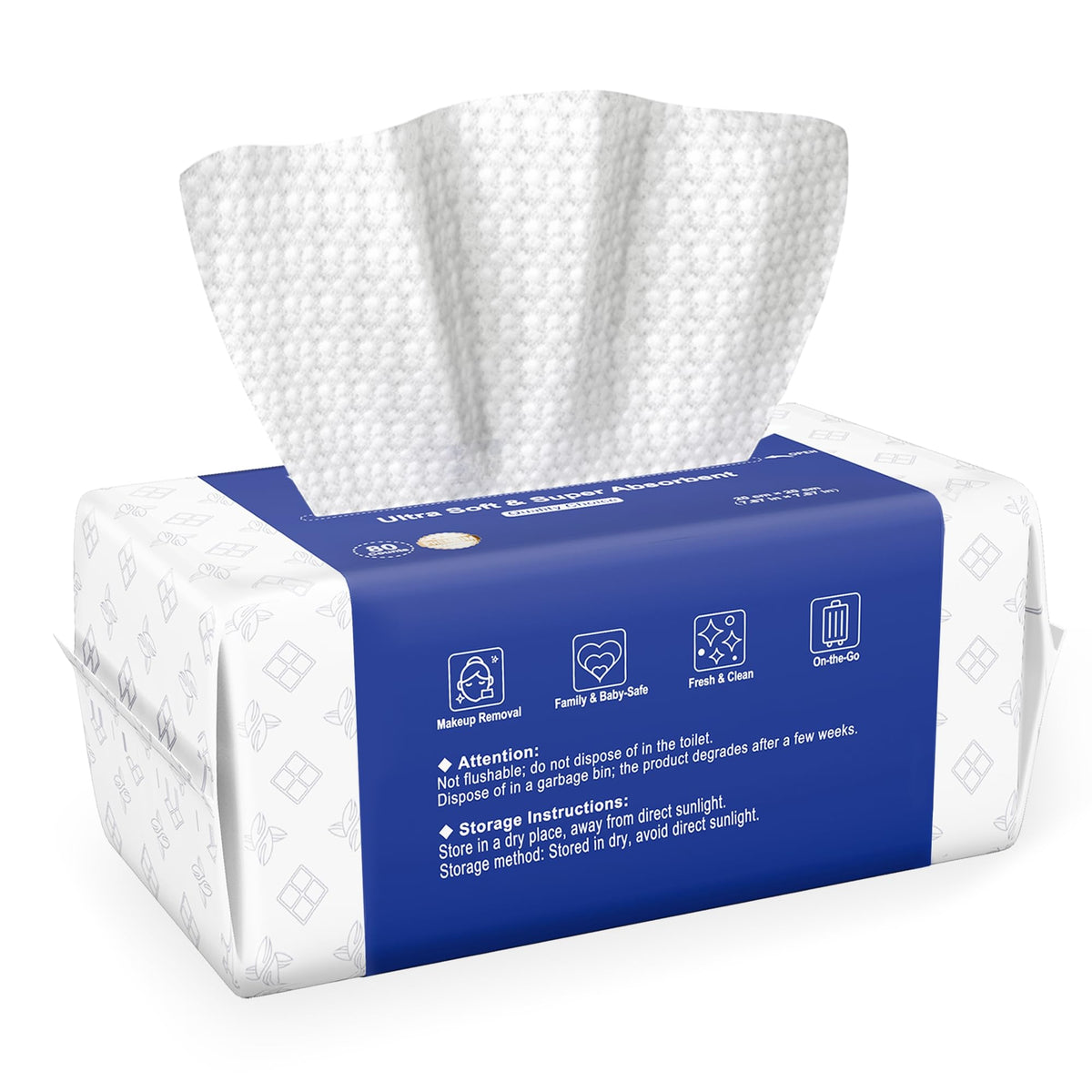 ourmed life toallas faciales, diseño doble lado para limpieza suave y profunda.