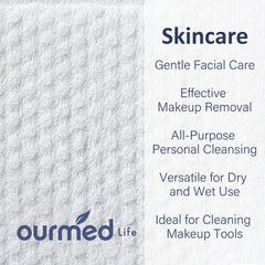toallas ourmed life, textura EF para limpieza profunda y desmaquillado efectivo.