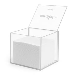 Ourmed Life porta-toallas faciales acrílico transparente para un baño ordenado y estilizado.