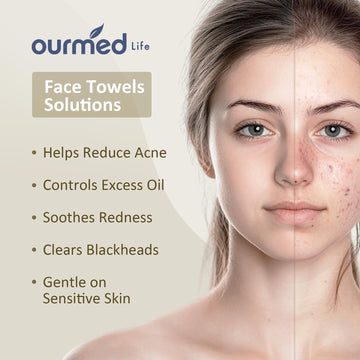 toallas faciales desmaquillante de ourmed life sin residuo de maquillaje, suave y eficaz