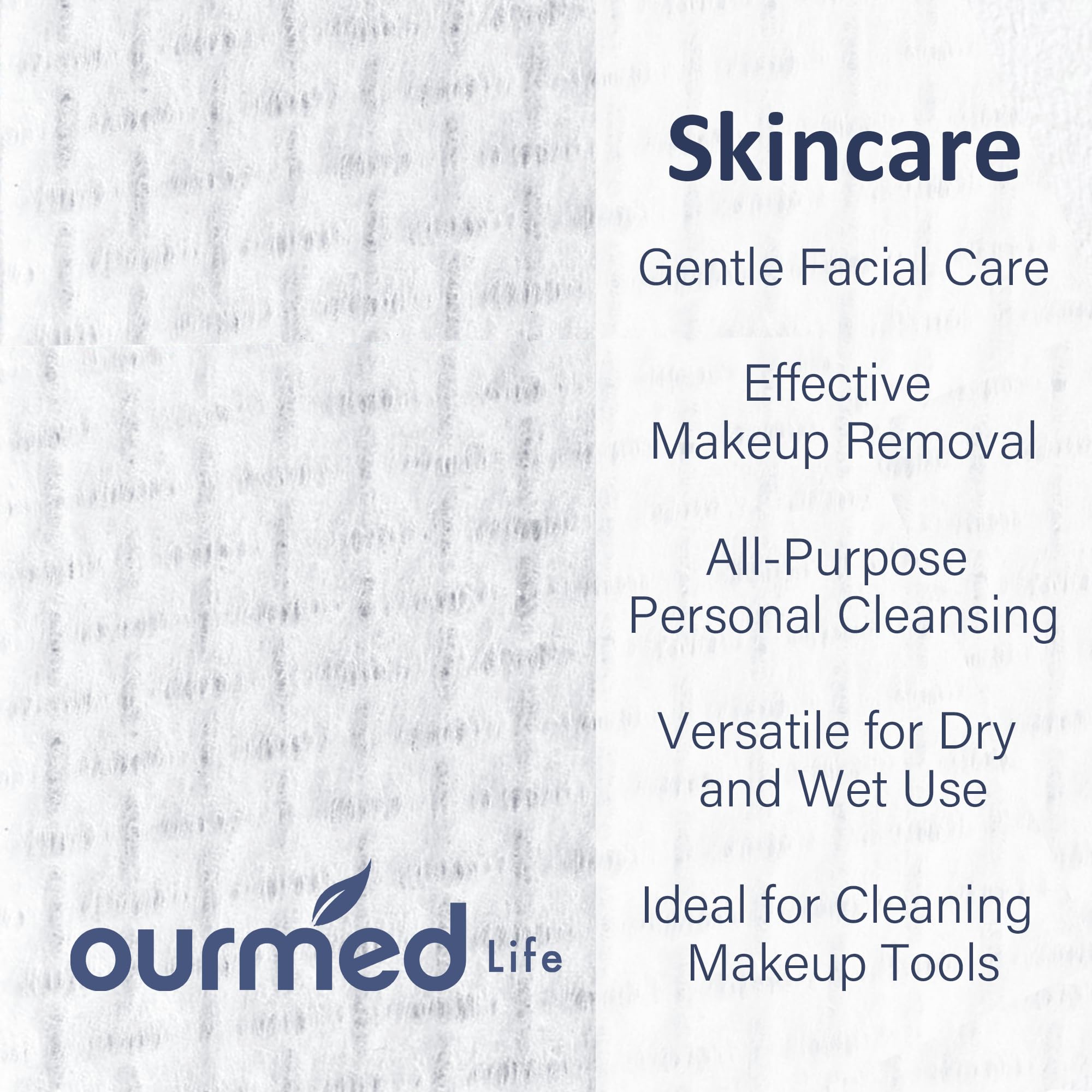Ourmed life toallas faciales libres de pelusa para desmaquillado suave.