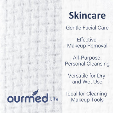 Ourmed life toallas faciales libres de pelusa para desmaquillado suave.