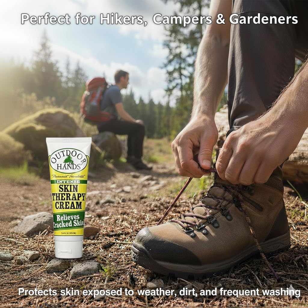 Outdoor Hands aplicación-crema-manos para alivio de piel seca y agrietada