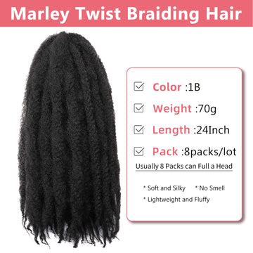 Outernice Marley Twist 24in, suavidad sintética para un look natural y cómodo.