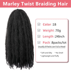 Outernice Marley Twist 24in, suavidad sintética para un look natural y cómodo.