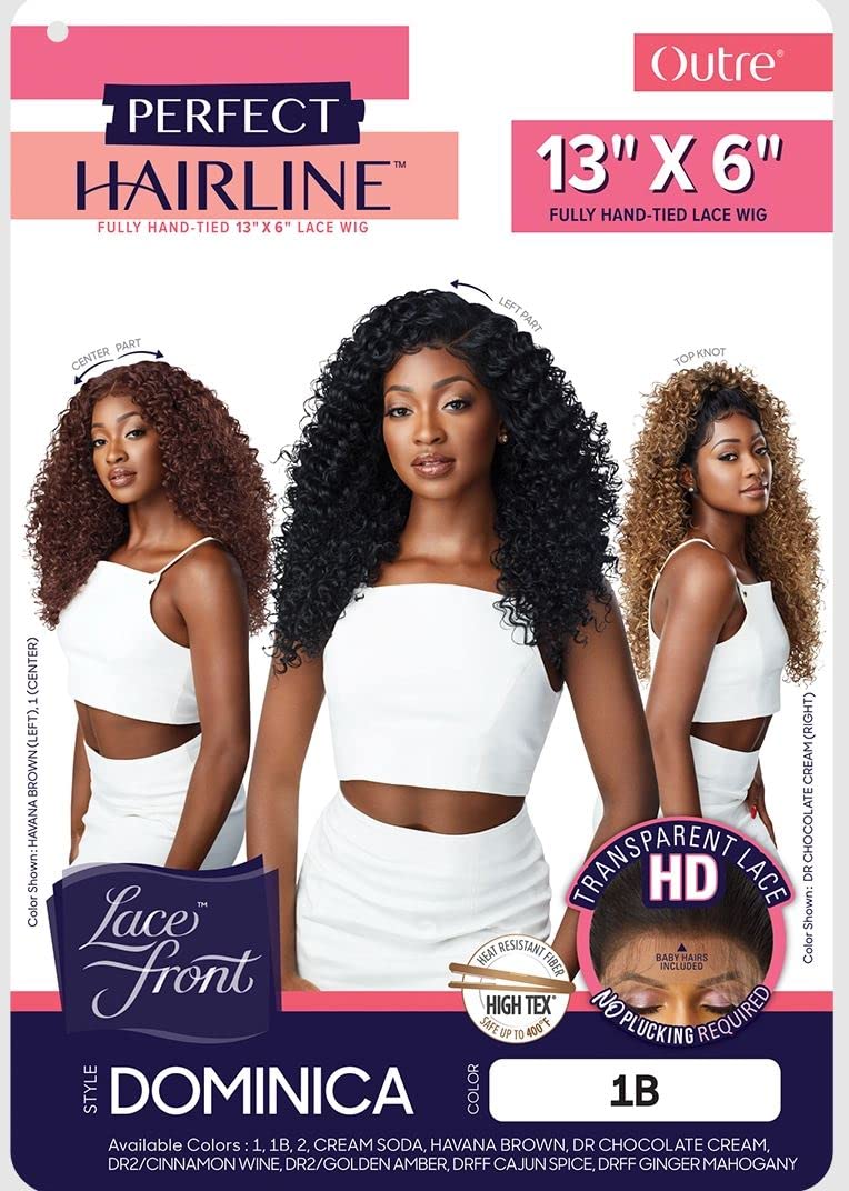 Outre Dominica falso cuero cabelludo con lace front para un aspecto de raíz real.