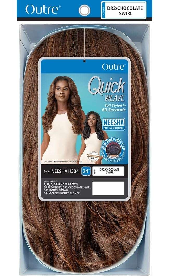 Outre Neesha H304 cap media, requiere menos exposición de raíz para un acabado natural.