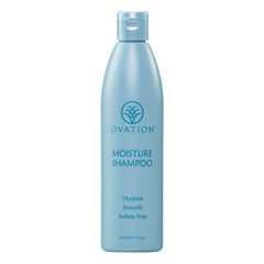 Champú Ovation Hair hidratante, botella frontal para uso diario y suave limpieza.