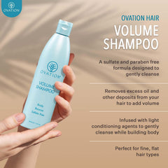 Ovation Hair Volume Shampoo: ingredientes clave como fenogreco y aloe para nutrición suave
