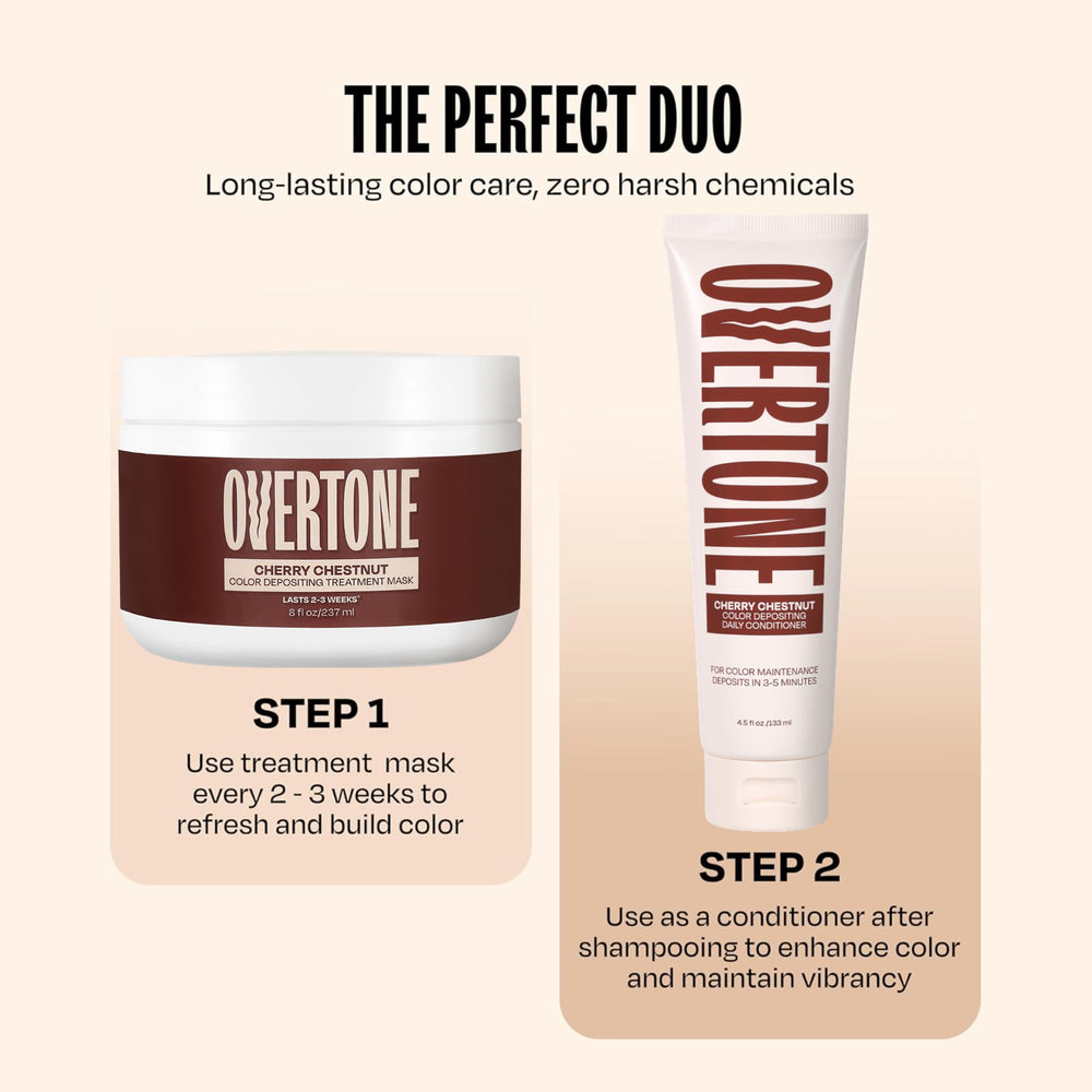 oVertone cereza castaño brillo saludable tras tratamiento