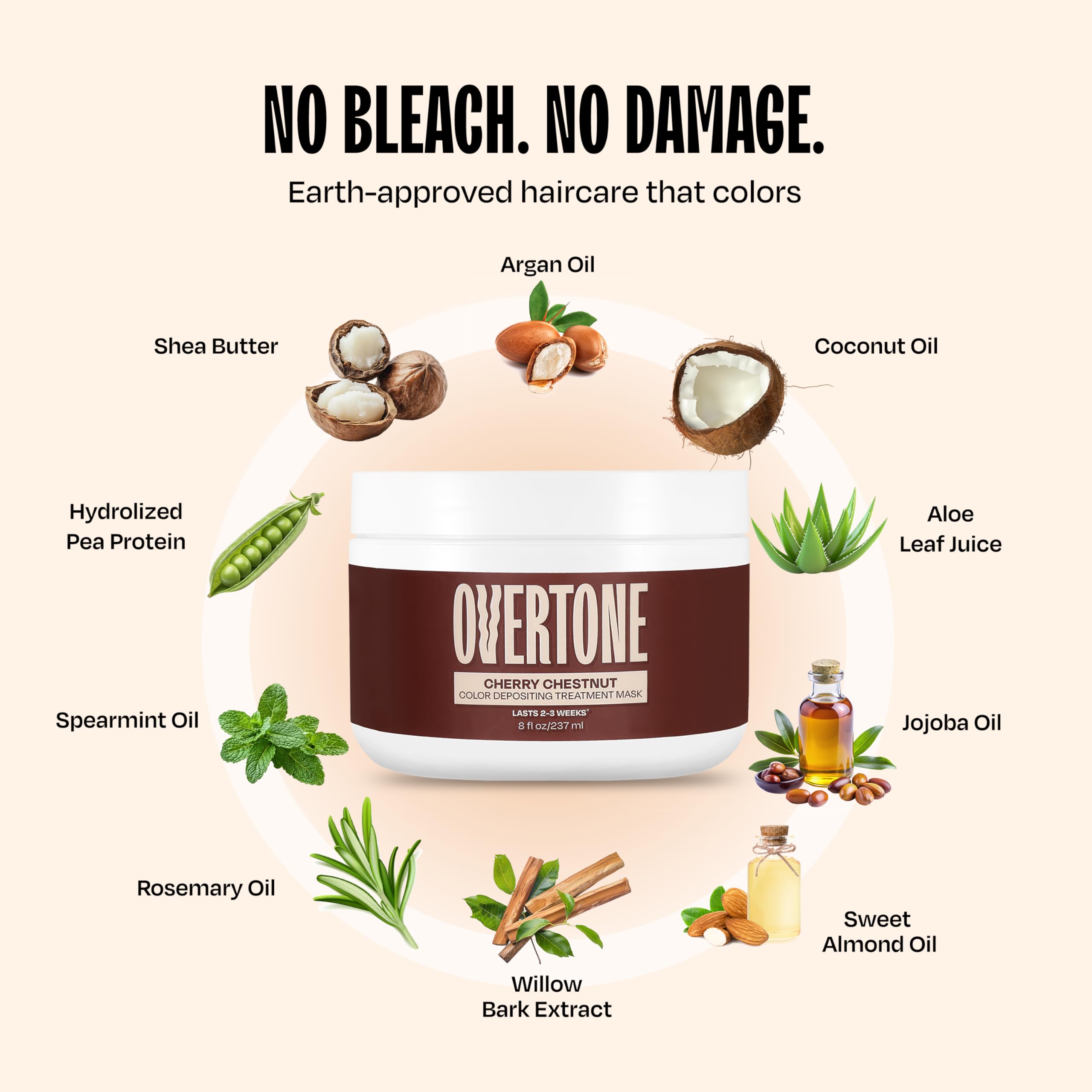 oVertone cereza castaño cuidado vegano libre de crueldad