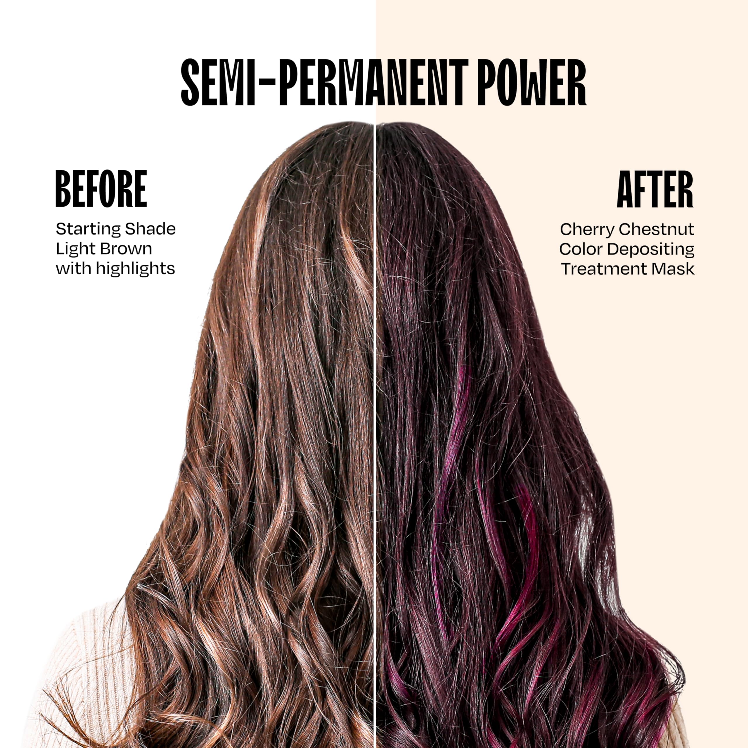 oVertone cereza castaño mascarilla color hidrata y nutre el cabello