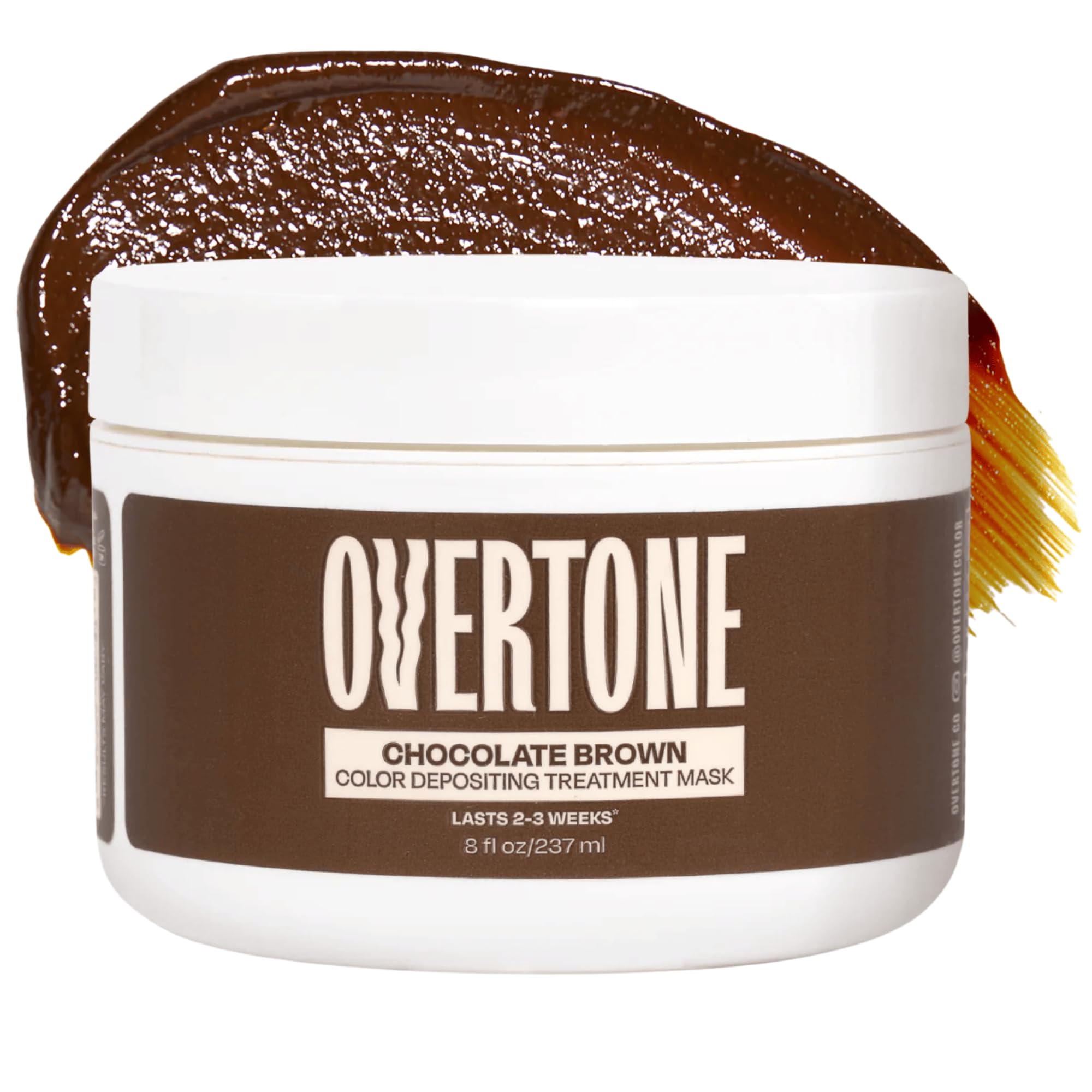 oVertone Chocolate Marrón se aplica en cabello seco para color y nutrición.