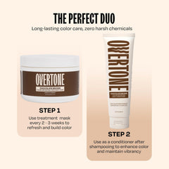 oVertone Chocolate Marrón cabello con brillo saludable tras la pigmentación.