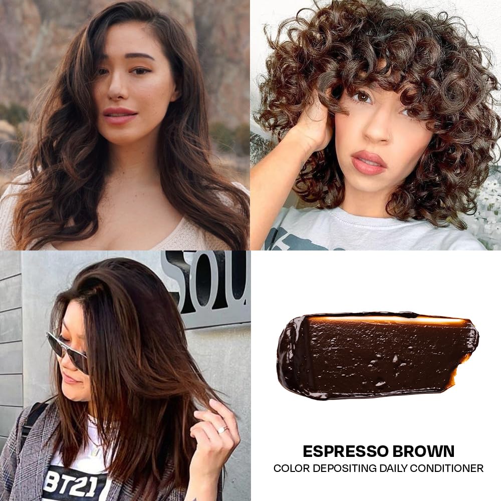 oVertone Marrón Espresso, brillo suave; sin dañar el cabello