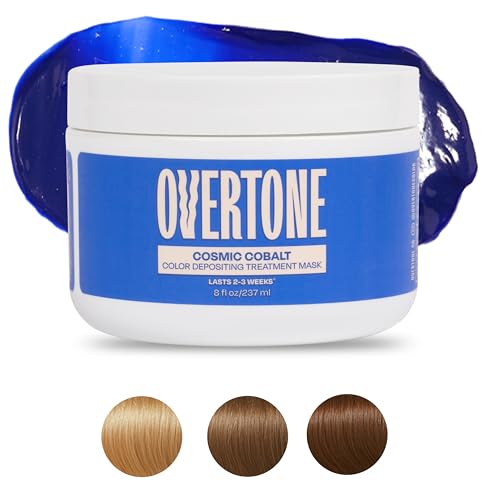 oVertone Cosmic Cobalt – Masque colorant hydratant appliqué sur cheveux propres et secs