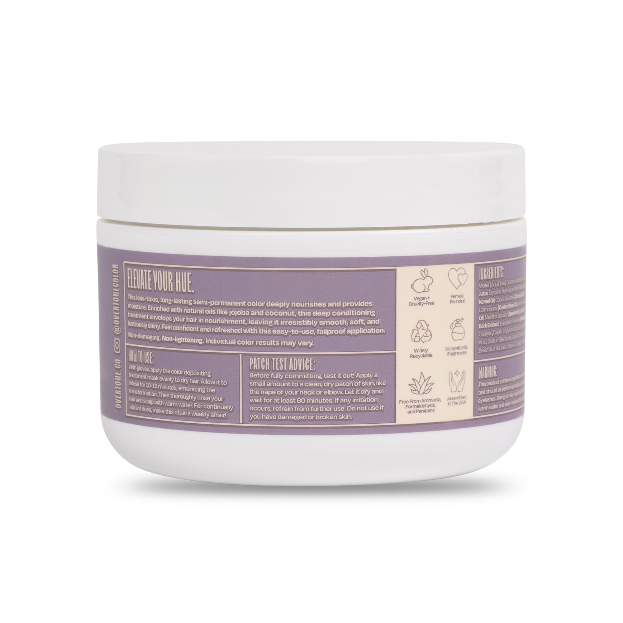 oVertone lila ahumado resultado brillo: cabello suave y nutrido