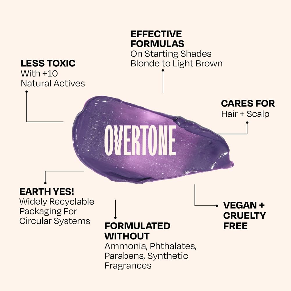 oVertone lila ahumado tonos vibrantes: se nota en pelo castaño claro a oscuro