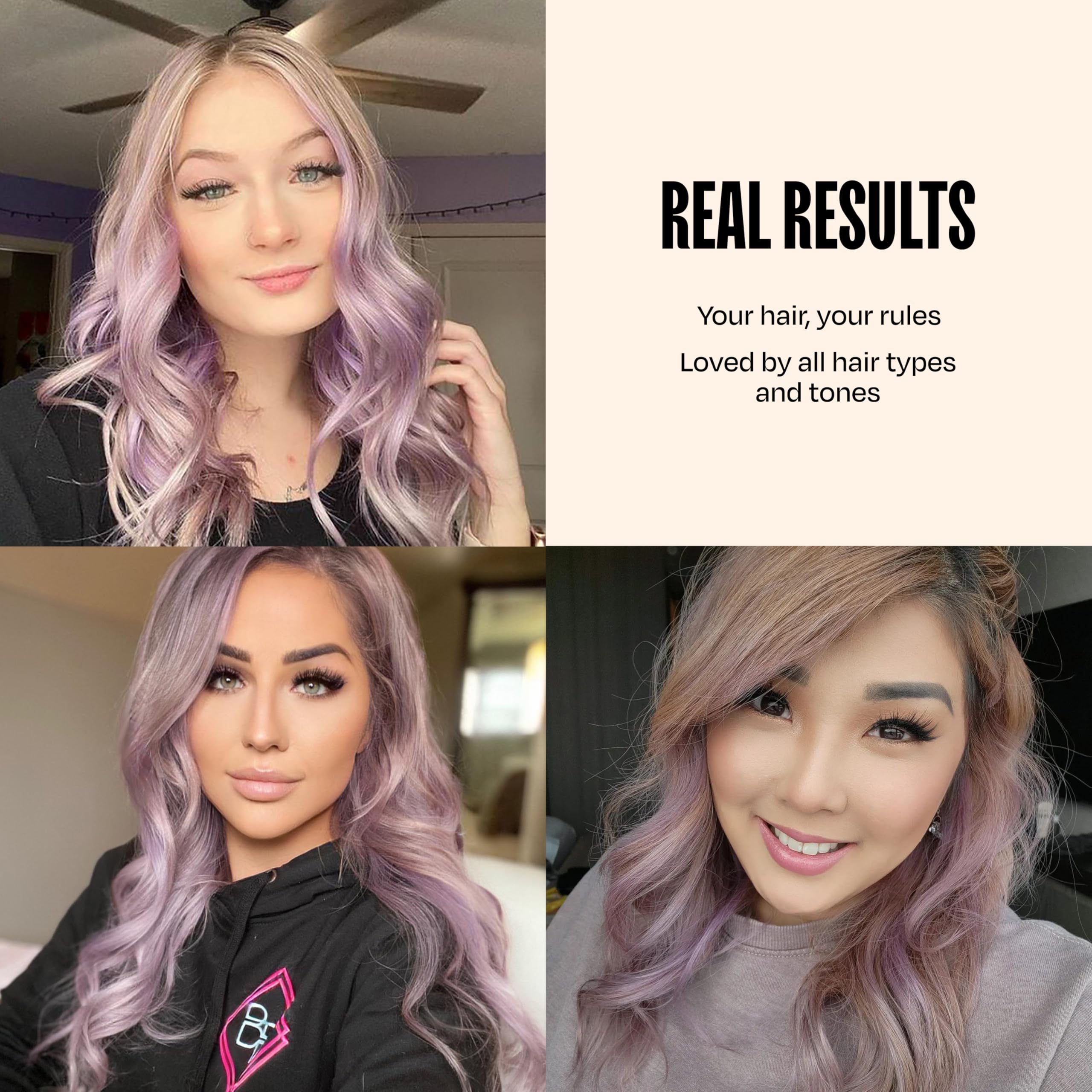 Overtone Loto Lila: tonos pastel para cabellos claros y vibrantes en bases oscuras.