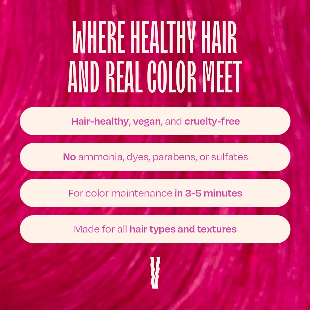 oVertone Magenta Majesty: cabellos rizados y lisos con color vibrante