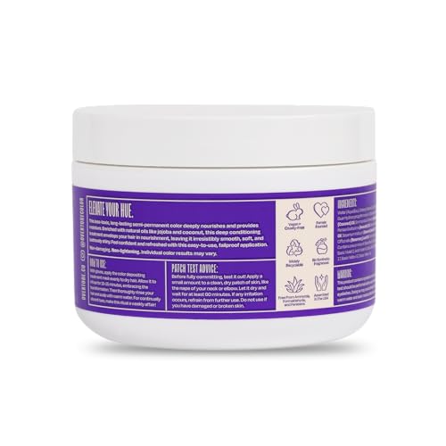 Pigmento violeta de Overtone en cabello castaño para color intenso.