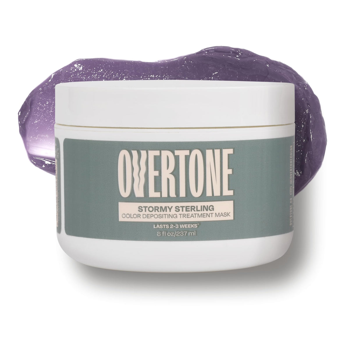 oVertone Stormy Sterling bouteille démontrant colorant semi-permanent pour cheveux hydratants et éclatants
