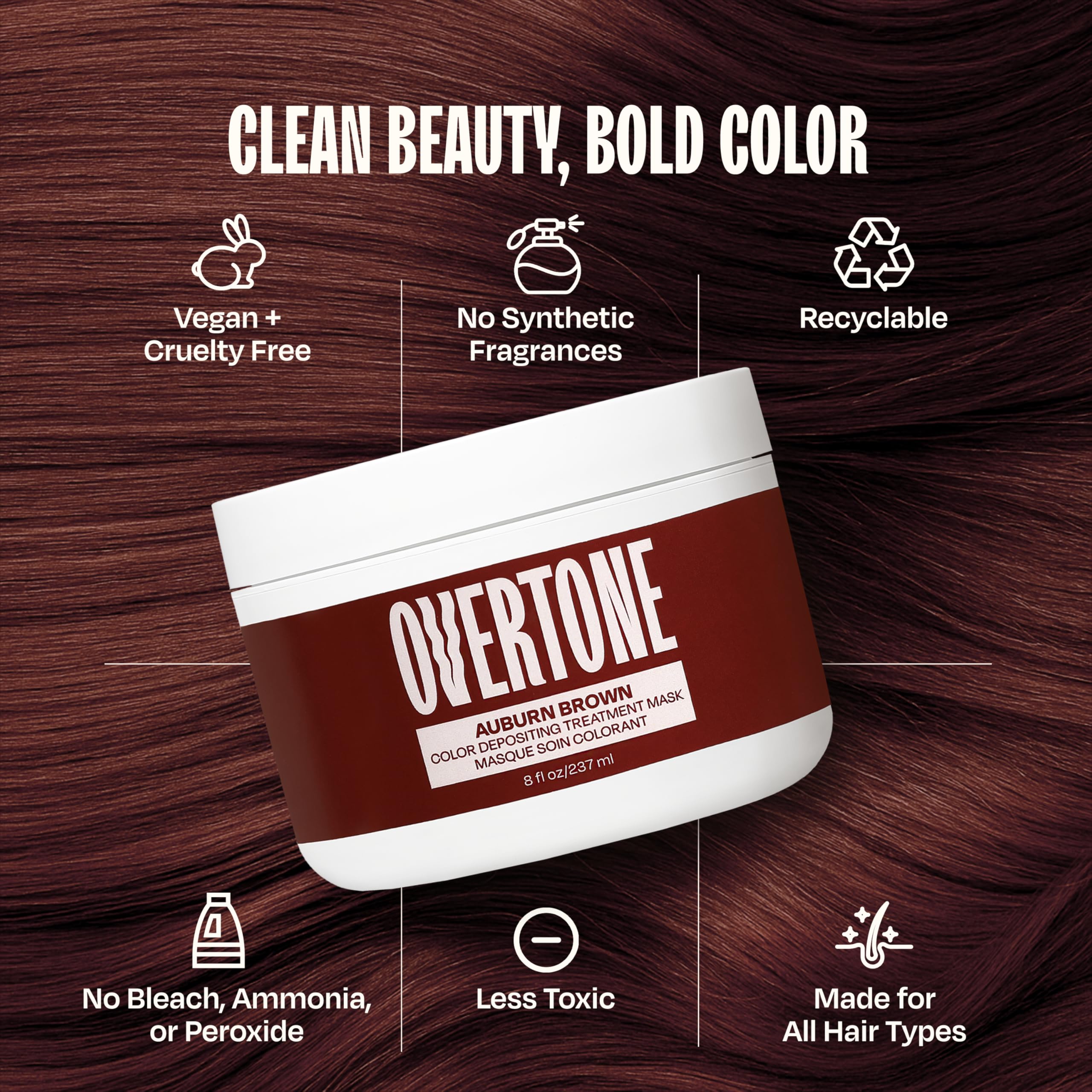 oVertone textura mascarilla color: hidratación suave que deposita color de forma uniforme.