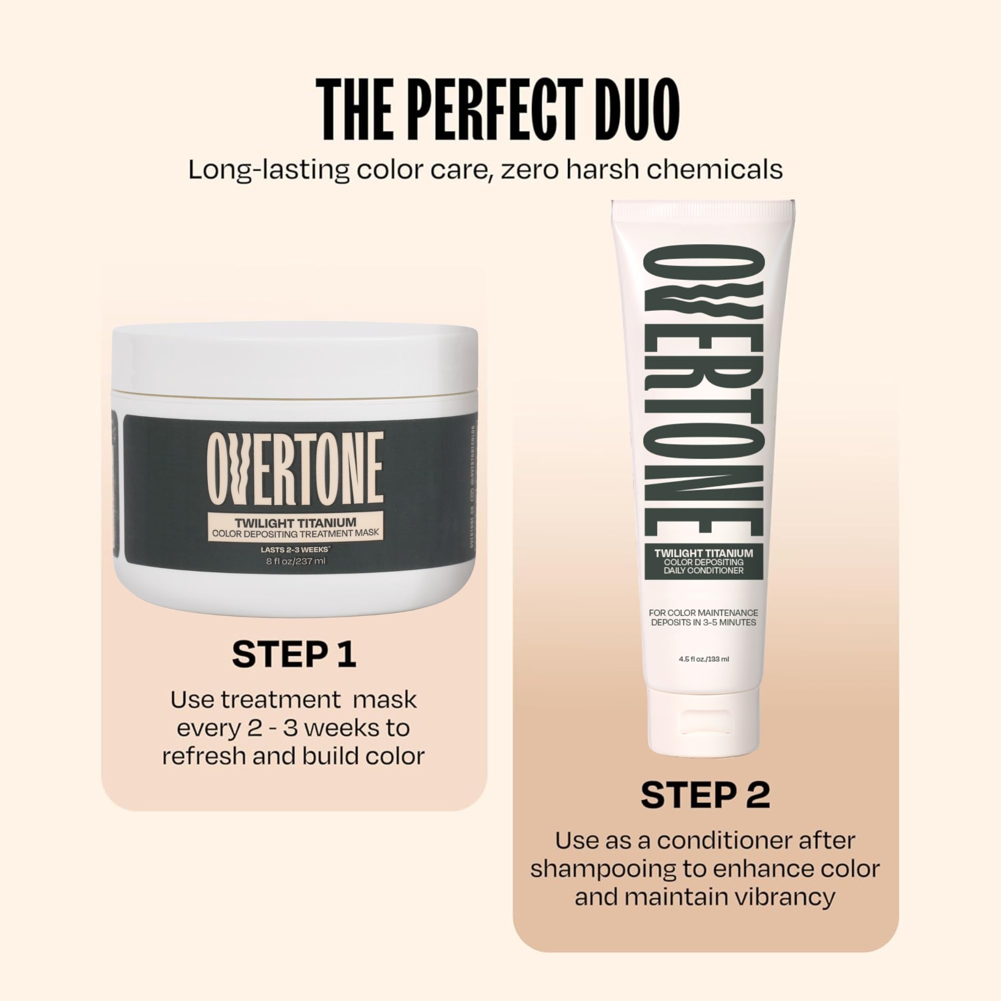 oVertone Twilight Titanium, pigmento deposita color ideal para cabellos teñidos.