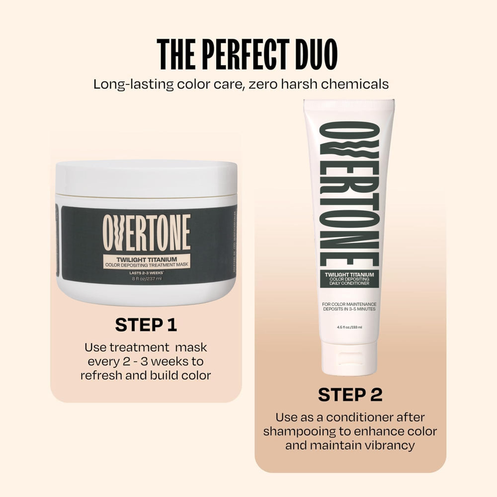 oVertone Twilight Titanium, pigmento deposita color ideal para cabellos teñidos.