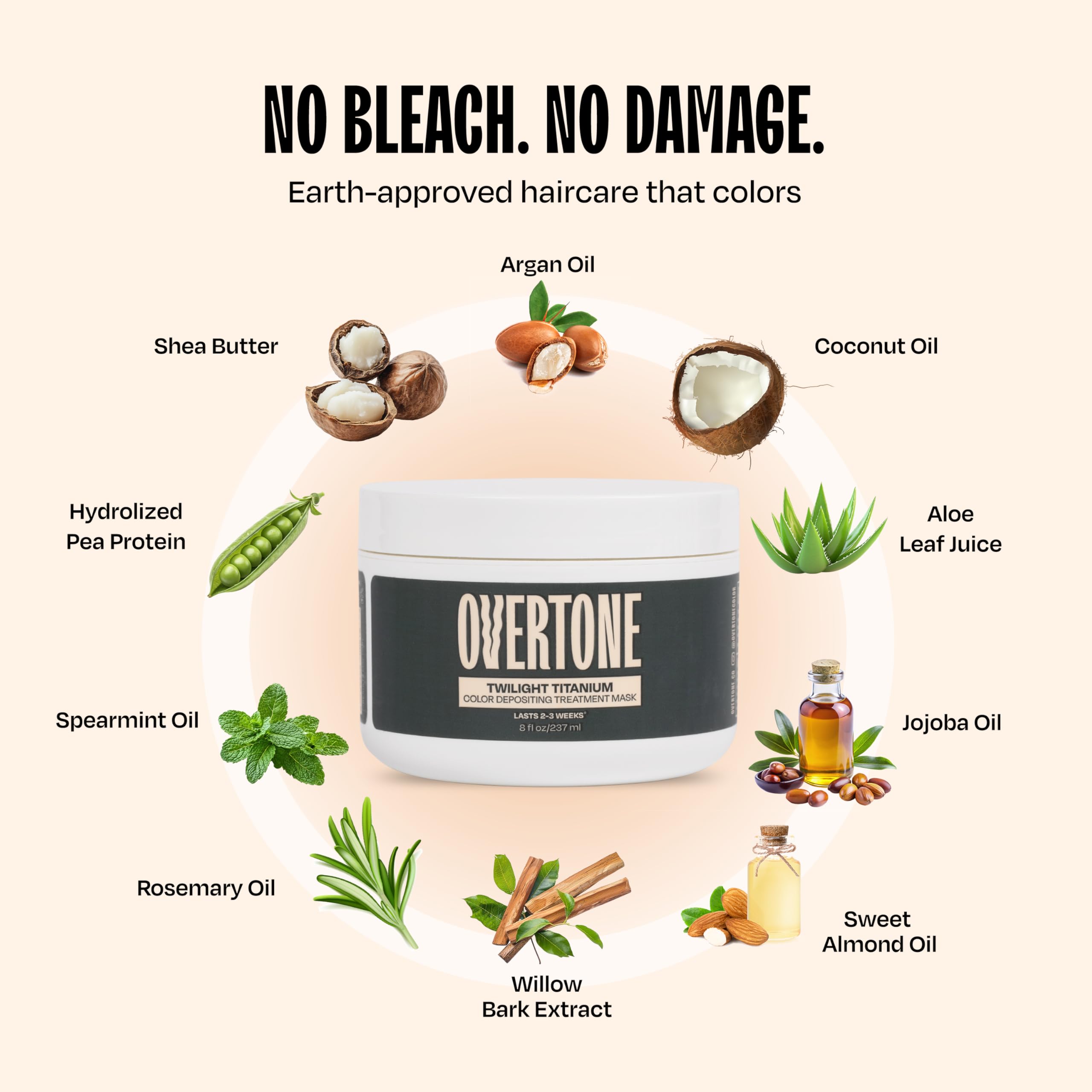 oVertone Twilight Titanium, color suave que no daña el cabello y se siente agradable.