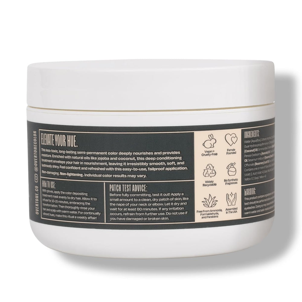 oVertone Twilight Titanium, tratamiento hidratante con manteca de karité para cabello suave.