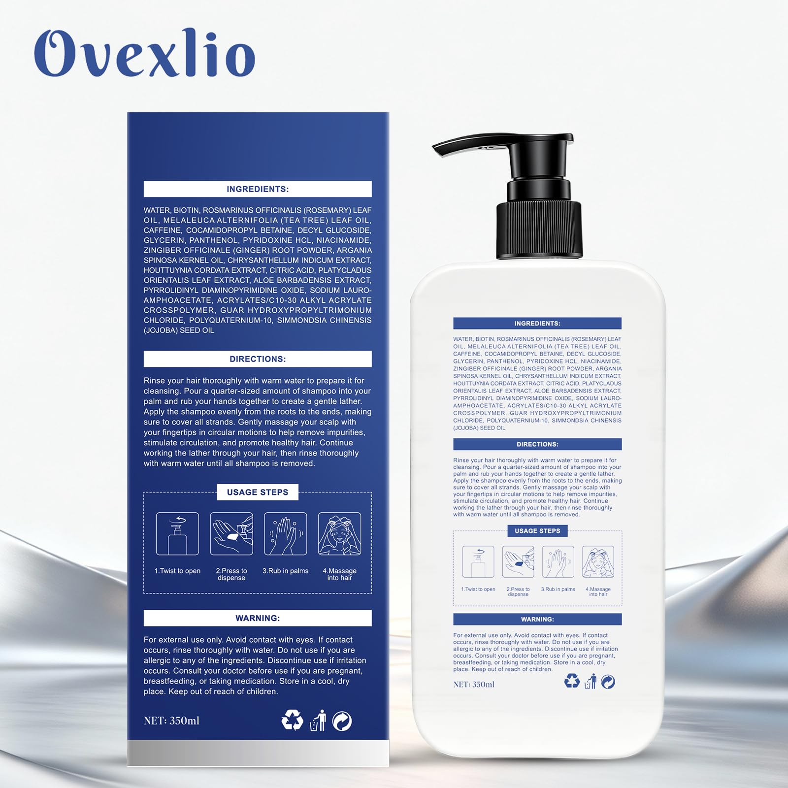 OVEXLIO Shampoing Brillance Cheveux révèle éclat naturel et douceur