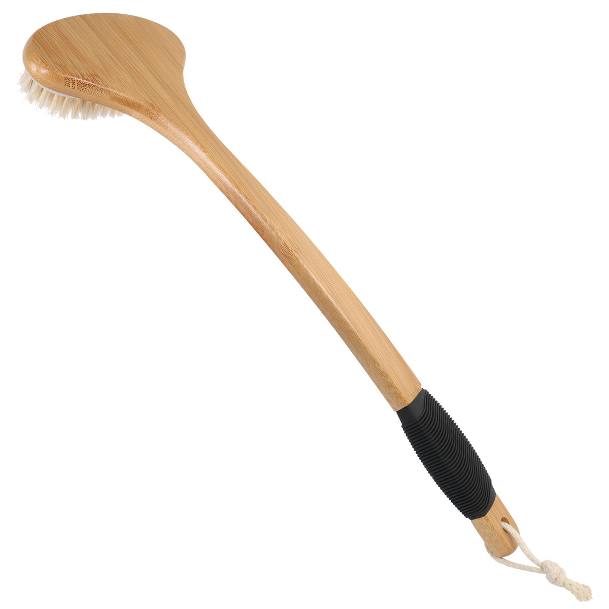 OWIIZI cepillo espalda con mango largo de bambú para alcance y exfoliación en la ducha
