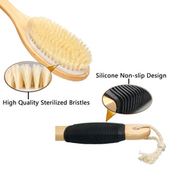 OWIIZI brosse bain poignée bois antidérapante assure une prise sûre
