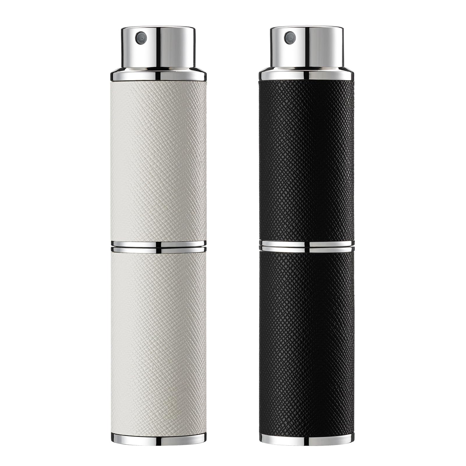 Frasco owlyee para viaje en cuero negro, diseño elegante y seguro para llevar.