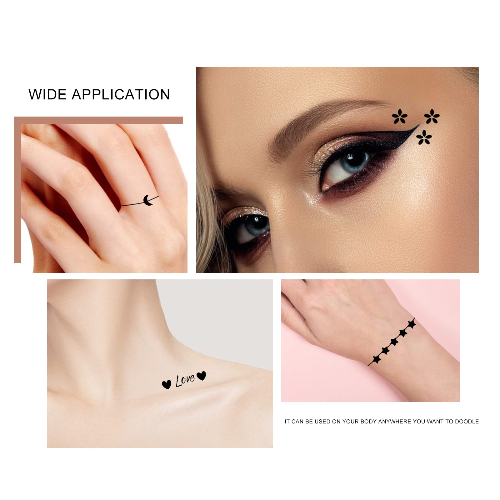 Ownest delineador doble extremo con sello flor, ideas creativas para ojos llamativos.
