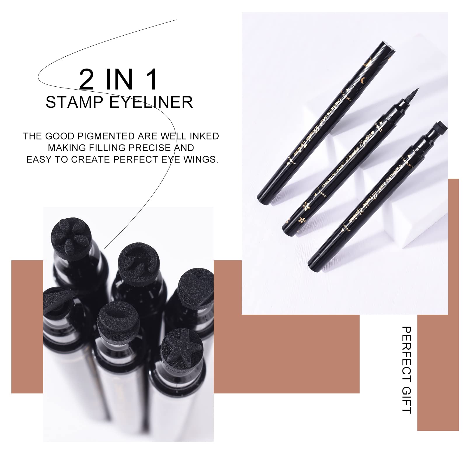 Ownest delineador doble extremo con sello luna, permite acabados elegantes y rápidos.