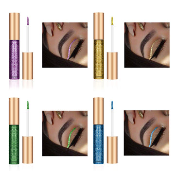 Ownest delineador líquido con brillos verdes para un look fresco y duradero.