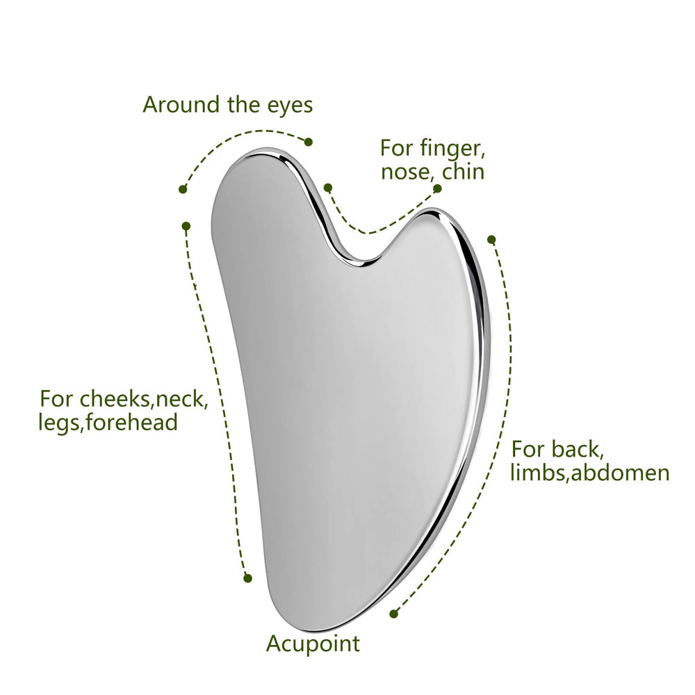 OXT Gua Sha para cuello y rostro, masaje linfático relajante.