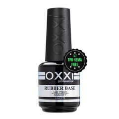 OXXI Professional Base Gel: aplicación suave en la uña para adherencia óptima.