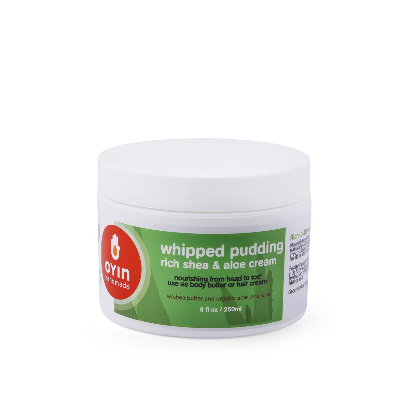 Pudín batido de Oyin Handmade en envase 8 oz para hidratación suave de piel y cabello