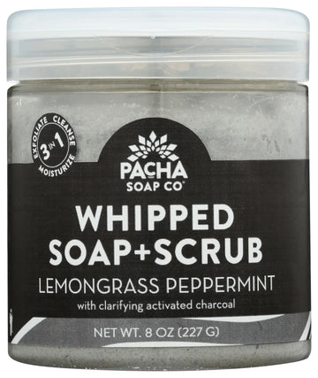 Pacha Soap exfoliante espumoso con hierba limón para exfoliar la piel.