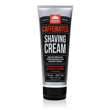 Pacific Shaving Company crema de afeitar cafeinada con mantequilla de karité para piel suave.