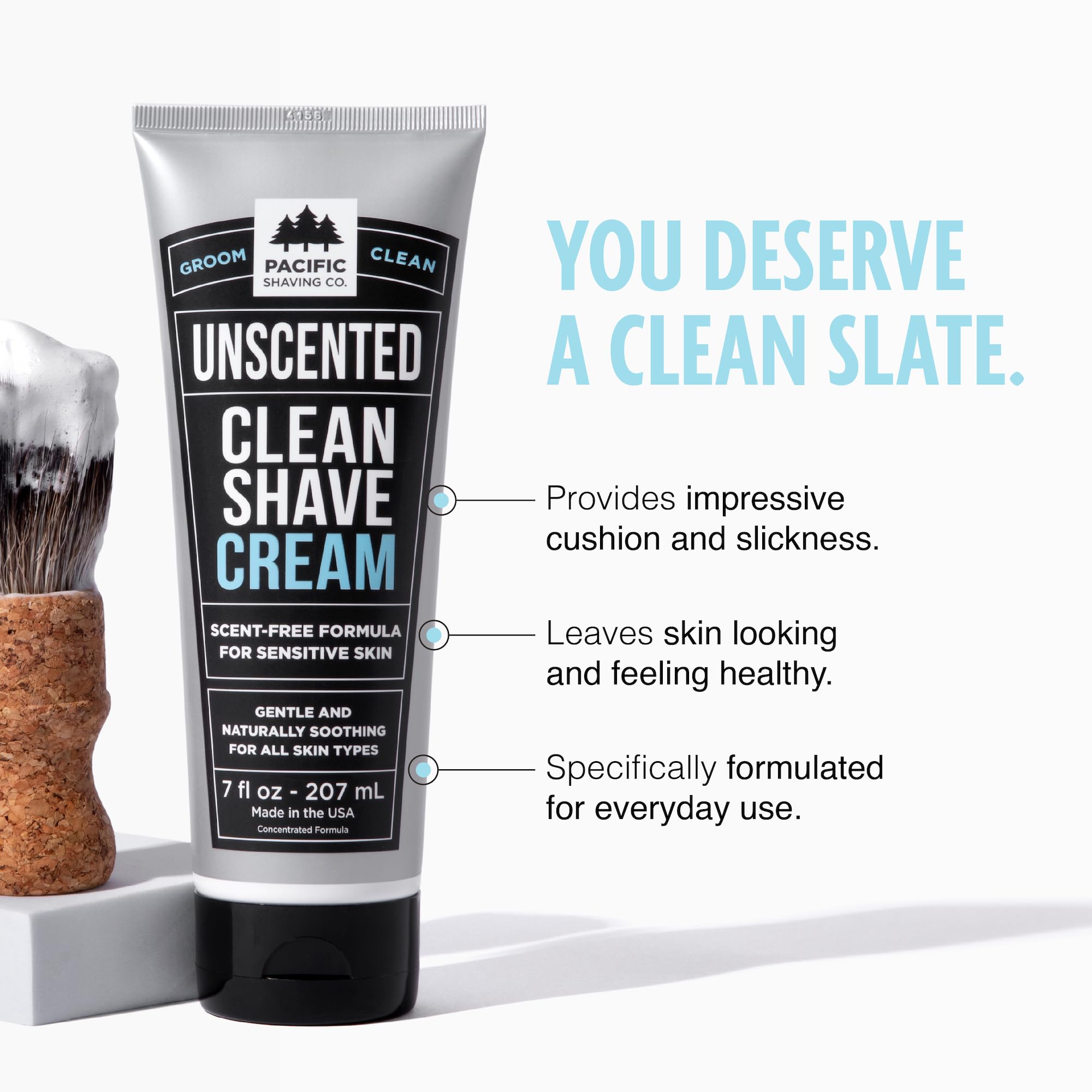 Pacific Shaving Company crema de afeitar con vitamina E para hidratación suave